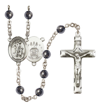 Silver-Plated 6mm Guardian Angel / Air Force Rosary