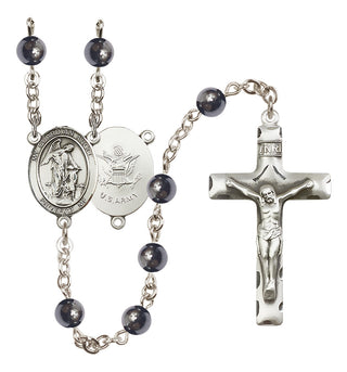 Silver-Plated 6mm Guardian Angel / Army Rosary