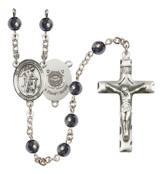 Silver-Plated 6mm Guardian Angel/Coast Guard Rosary