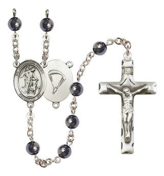 Silver-Plated 6mm Guardian Angel/Paratrooper Rosary