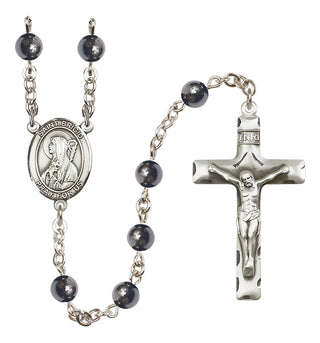 Silver-Plated 6mm Saint Brigid of Ireland Rosary | Engravable