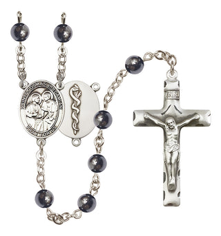 Silver-Plated 6mm Saints Cosmas & Damian / Doctors Rosary