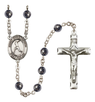 Silver-Plated 6mm Saint Christopher/Baseball Rosary