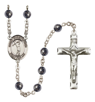 Silver-Plated 6mm Saint Christopher/Golf Rosary