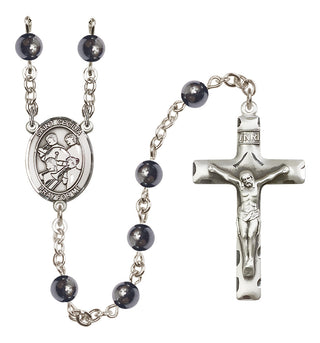 Silver-Plated 6mm Saint Cecilia / Marching Band Rosary