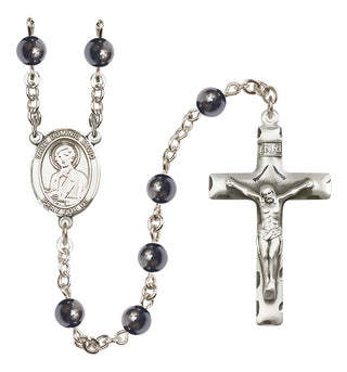 Silver-Plated 6mm Saint Dominic Savio  Engraved Catholic Rosaries