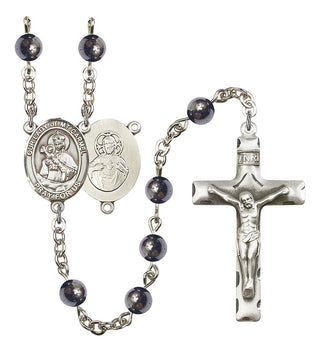 Our Lady of Mount Carmel Rosary with 6mm Hematite Beads