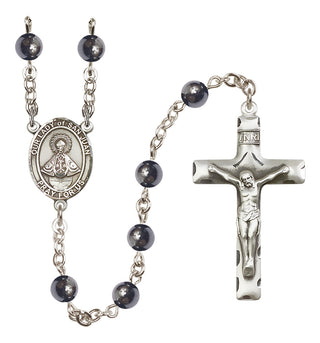 Silver Plated 6mm Hematite Our Lady of San Juan Rosary
