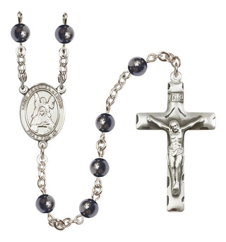 Silver-Plated 6mm Saint Frances of Rome  Engraved Catholic Rosaries