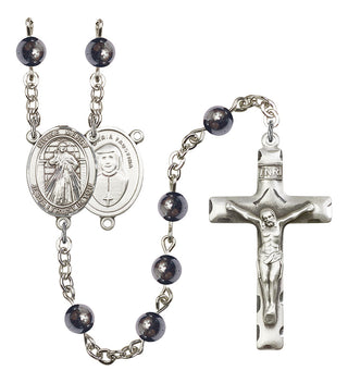 Divine Mercy Rosary with 6mm Hematite Beads