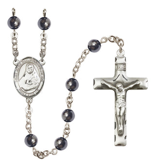 Silver-Plated 6mm Saint Rose Philippine Duchesne  Engraved Catholic Rosaries