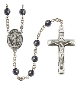 Silver Plated 6mm Hematite Saint Juliana of Cumae Rosary
