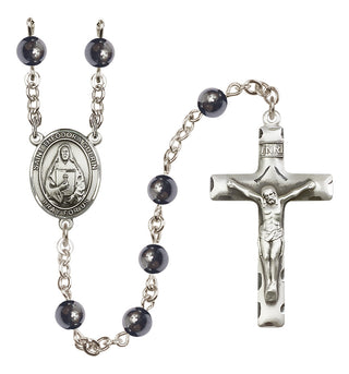 Silver-Plated 6mm Saint Theodora  Engraved Catholic Rosaries
