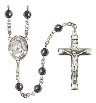 Silver Plated 6mm Hematite Saint Pauline Visintainer Rosary