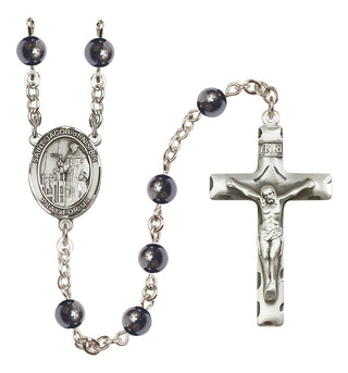 Silver Plated 6mm Hematite Saint Jacob of Nisibis Rosary