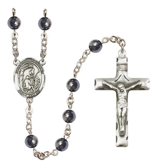 Silver-Plated 6mm Saint Paul the Hermit  Engraved Catholic Rosaries
