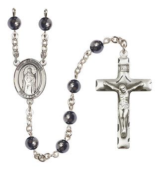 Silver-Plated 6mm Saint Seraphina  Engraved Catholic Rosaries
