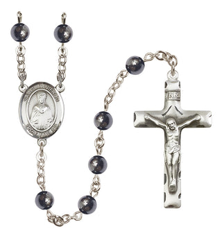 Silver-Plated 6mm Saint Winifred of Wales  Engraved Catholic Rosaries