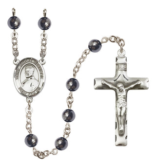 Silver-Plated 6mm Saint Andre Bessette  Engraved Catholic Rosaries