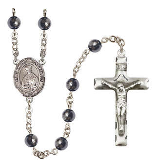 Silver-Plated 6mm Saint Edmund of East Anglia  Engraved Catholic Rosaries