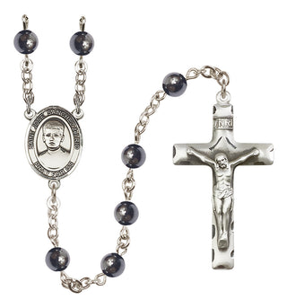 Silver Plated 6mm Hematite Saint Jose Sanchez del Rio Rosary