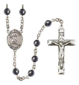 Silver Plated 6mm Hematite Saint Ephrem Rosary