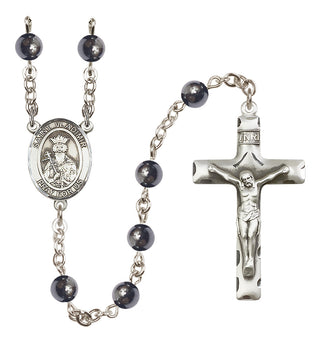 Silver-Plated 6mm Saint Vladimir  Engraved Catholic Rosaries