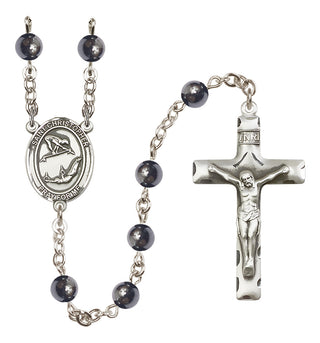 Silver-Plated 6mm Saint Christopher/Gymnastics Rosary