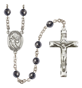 Silver-Plated 6mm Saint Sebastian/Basketball Rosary
