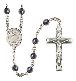 Silver-Plated 6mm Saint Sebastian/Gymnastics Rosary