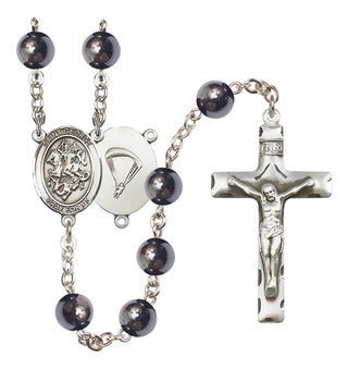 Silver-Plated 6mm Saint George / Paratrooper Rosary