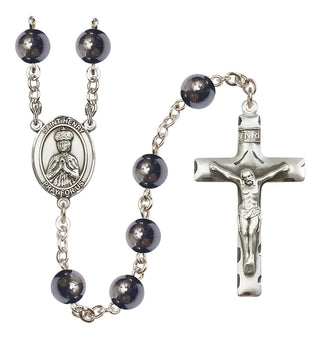 Silver-Plated 8mm Saint Henry II  Engraved Catholic Rosaries