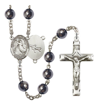 Saint Joseph of Cupertino Rosary with Hematite Beads