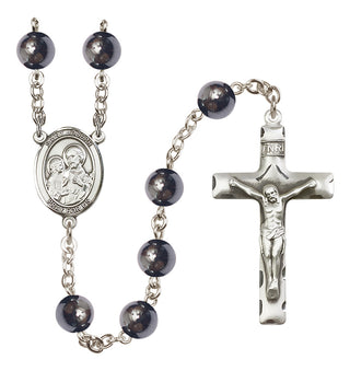 Silver-Plated 8mm Saint Joseph  Engraved Catholic Rosaries