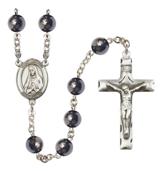 Silver Plated 8mm Hematite Saint Martha Rosary