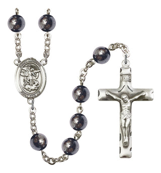 Saint Michael the Archangel Premium Handmade Rosary - Hematite Beads