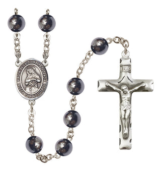 Silver Plated 8mm Hematite Virgen de la Divina Providencia Rosary