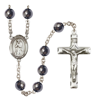 Silver Plated 8mm Hematite Saint Juan Diego Rosary