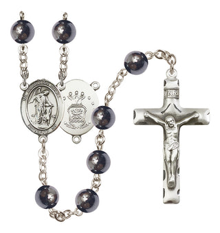 Silver-Plated 8mm Guardian Angel / Air Force Rosary