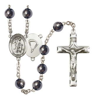 Silver-Plated 6mm Guardian Angel/Paratrooper Rosary