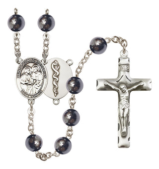 Silver-Plated 8mm Saints Cosmas & Damian / Doctors Rosary
