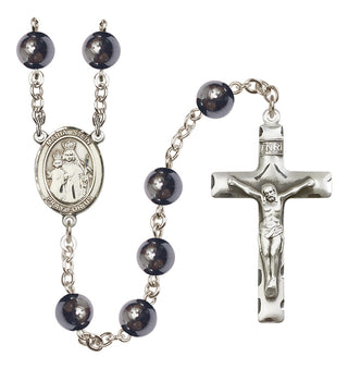 Silver Plated 8mm Hematite Maria Stein Rosary