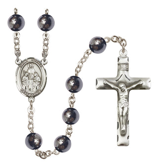 Silver Plated 8mm Hematite Saint Sophia Rosary