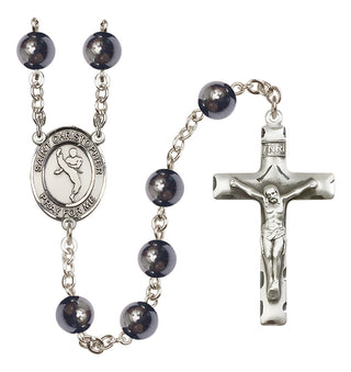 Silver-Plated 8mm Saint Christopher/Martial Arts Rosary