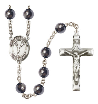 Silver-Plated 8mm Saint Sebastian/Cheerleading Rosary