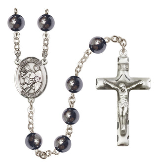 Silver-Plated 8mm Saint Cecilia / Marching Band Rosary