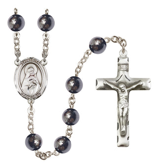 Silver-Plated 8mm Saint Rita / Baseball Rosary