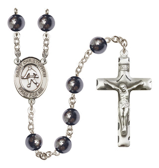 Silver-Plated 8mm Saint Christopher / Field Hockey Rosary