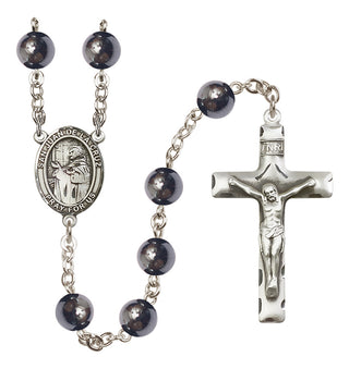 Silver-Plated 8mm San Juan de la Cruz  Engraved Catholic Rosaries