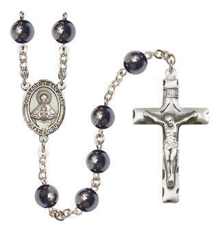 Silver Plated 8mm Hematite Our Lady of San Juan Rosary